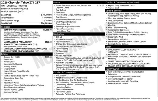 2026 Chevrolet Tahoe